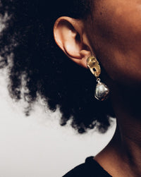 Thumbnail for Cast Freshwater Pearl Drop Earrings 02