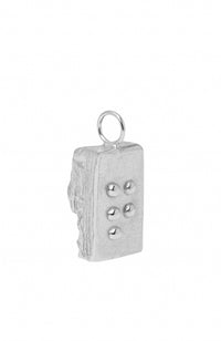 Thumbnail for braille alphabet letter necklace released from love gold Q silver