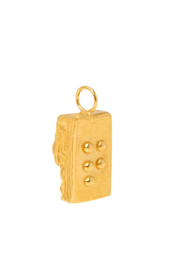 braille alphabet letter necklace released from love gold Q