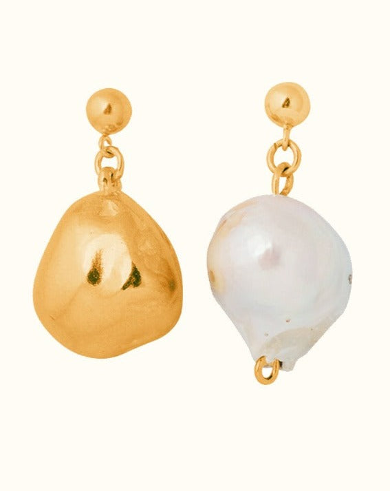 Baroque & Cast Pearl Drop Earrings